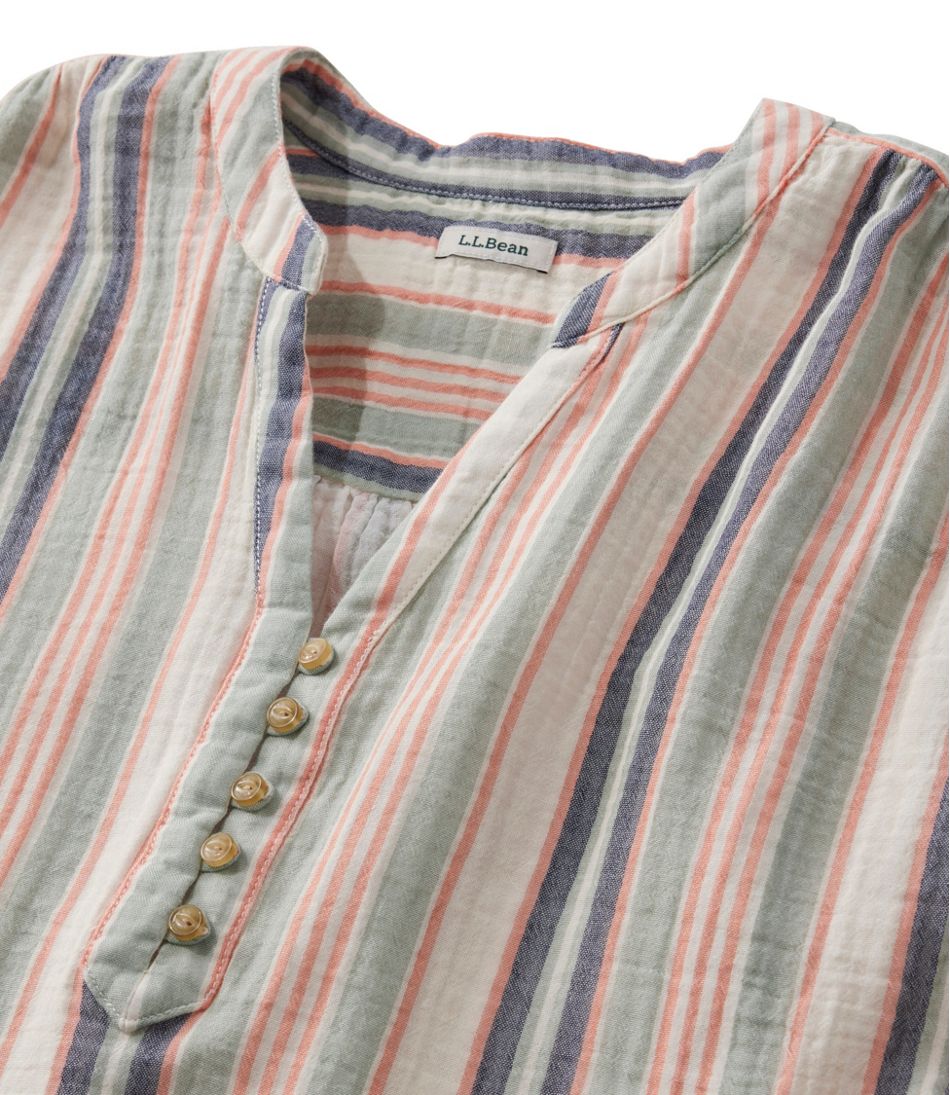 Women's Cloud Gauze Short-Sleeve Shift Dress, Stripe | L.L.Bean