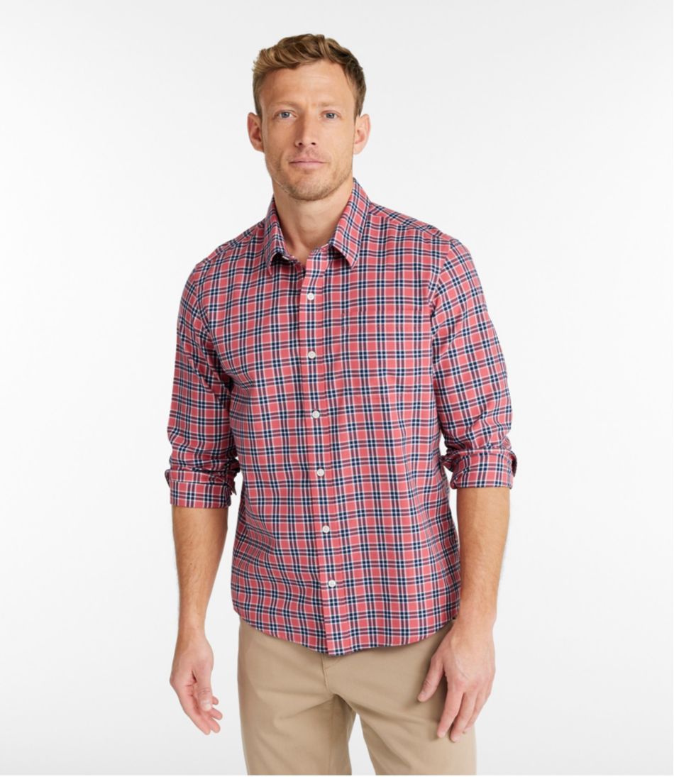 Men's Wrinkle-Free Ultrasoft Brushed Cotton Shirt, Long-Sleeve, Slightly Fitted Untucked Fit | L.L.Bean