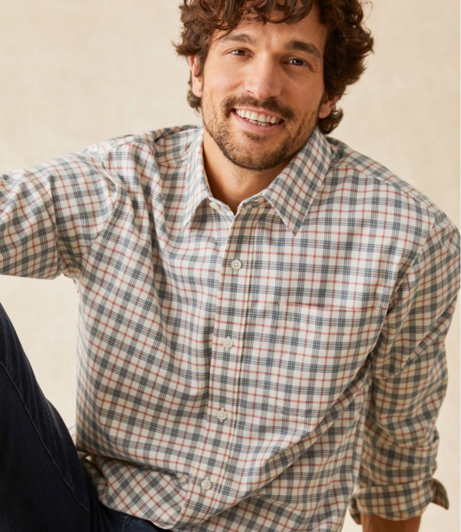 Men's Wrinkle-Free Ultrasoft Brushed Cotton Shirt, Long-Sleeve, Slightly Fitted Untucked Fit | L.L.Bean