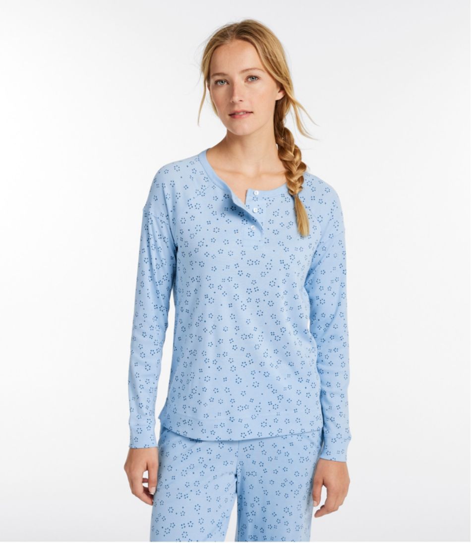Women's Restorative Sleepwear, Long-Sleeve Henley Print | L.L.Bean