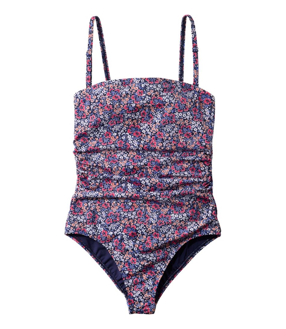 Women's Coastal Essentials Swimwear, Bandeau Tanksuit Print | L.L.Bean