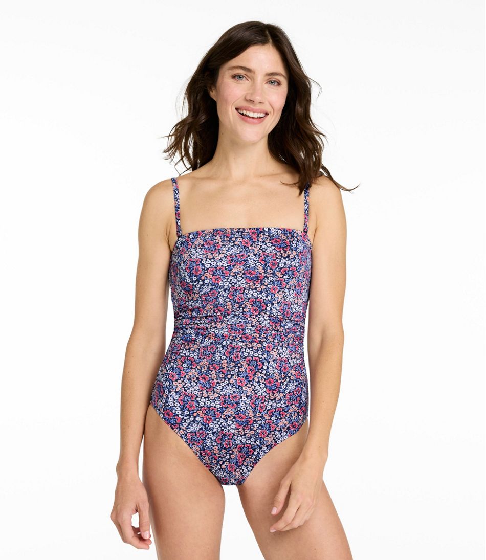 Women's Coastal Essentials Swimwear, Bandeau Tanksuit Print | L.L.Bean