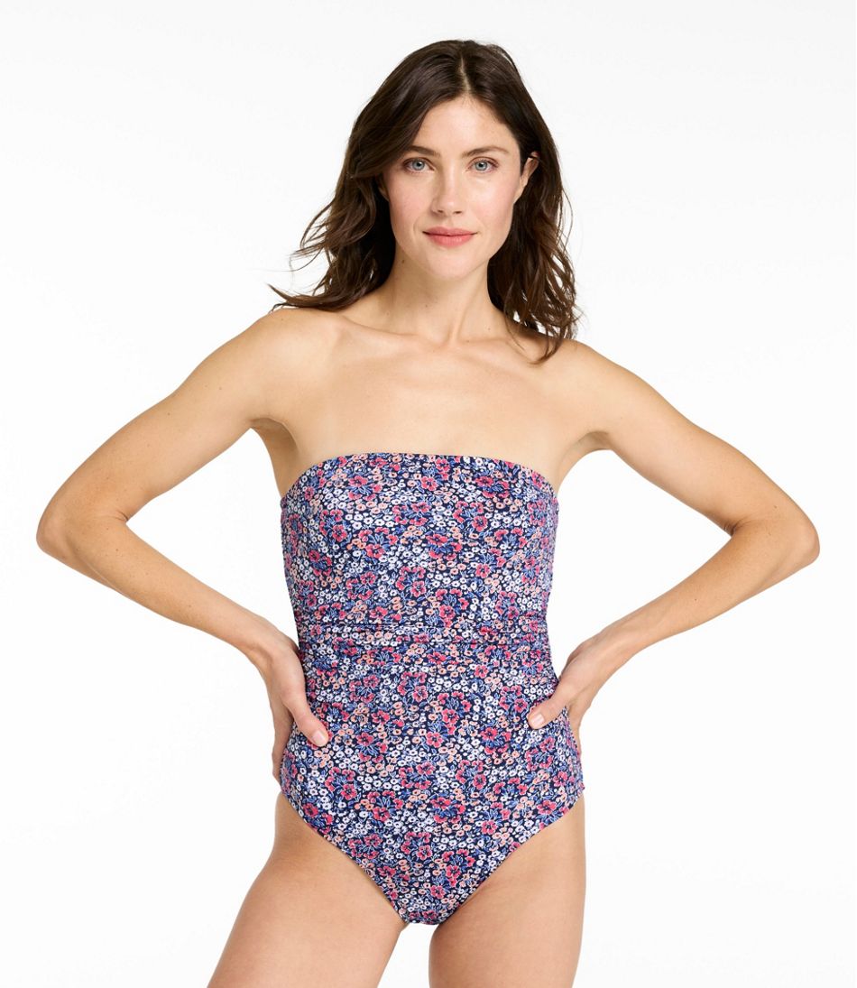 Women's Coastal Essentials Swimwear, Bandeau Tanksuit Print | L.L.Bean