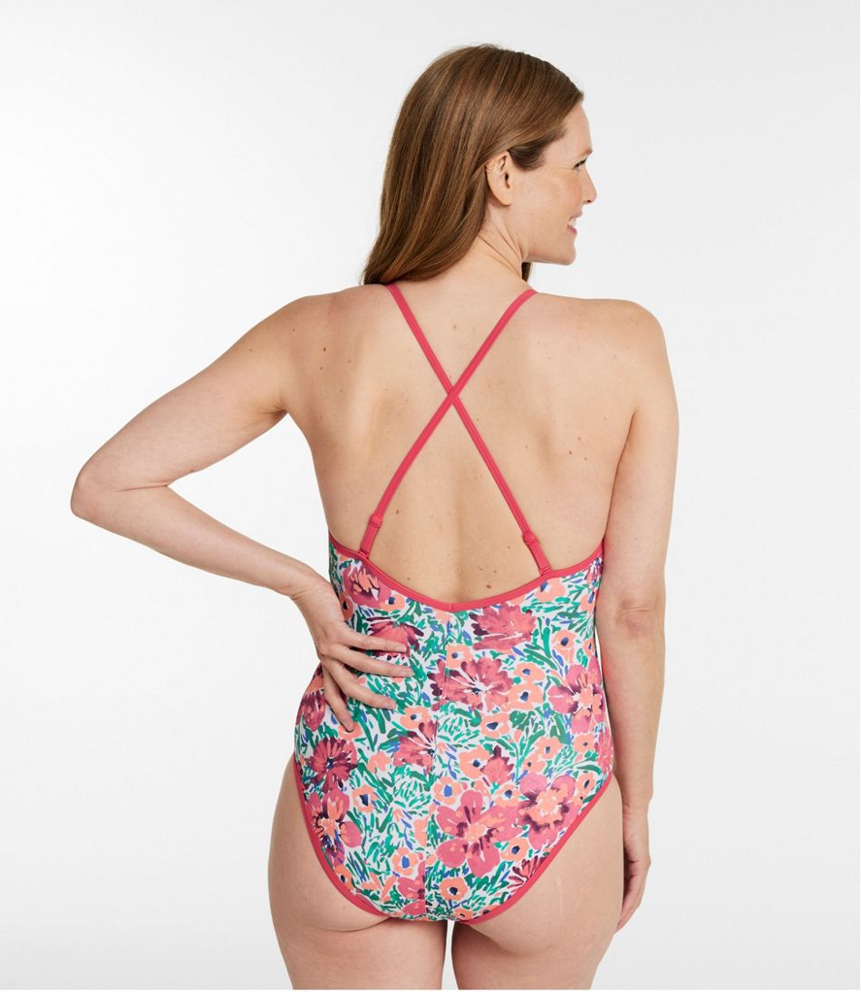 Women's Coastal Essentials Swimwear, V-Neck Tanksuit Print | L.L.Bean
