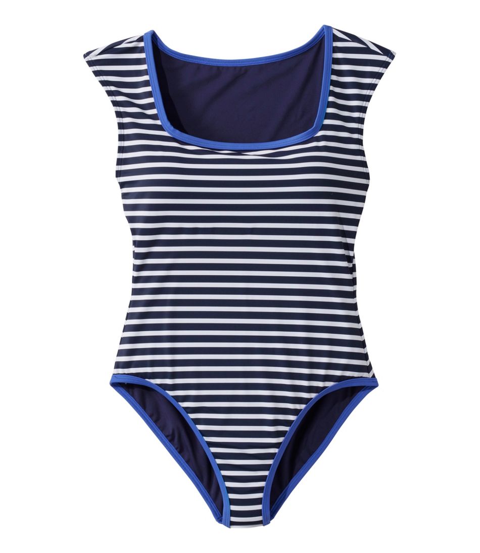 Women's Coastal Essentials Swimwear, Squareneck Tanksuit Print | L.L.Bean