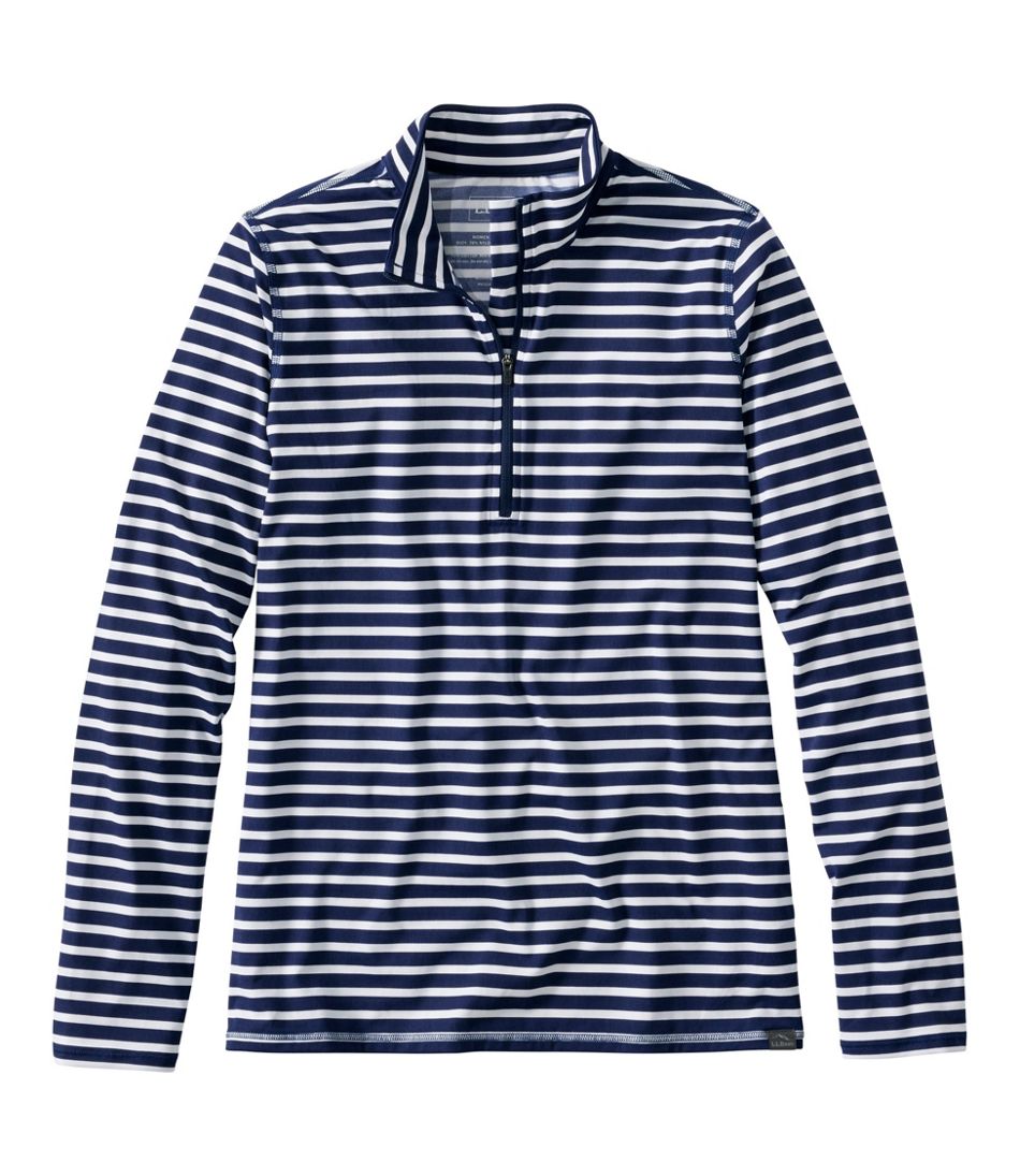 Women's SunSmart® UPF 50+ Sun Shirt, Quarter-Zip Stripe | L.L.Bean
