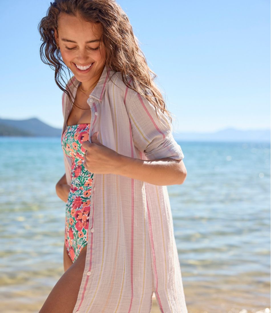 Women's Cloud Gauze Cover-Up Shirt, Stripe | L.L.Bean