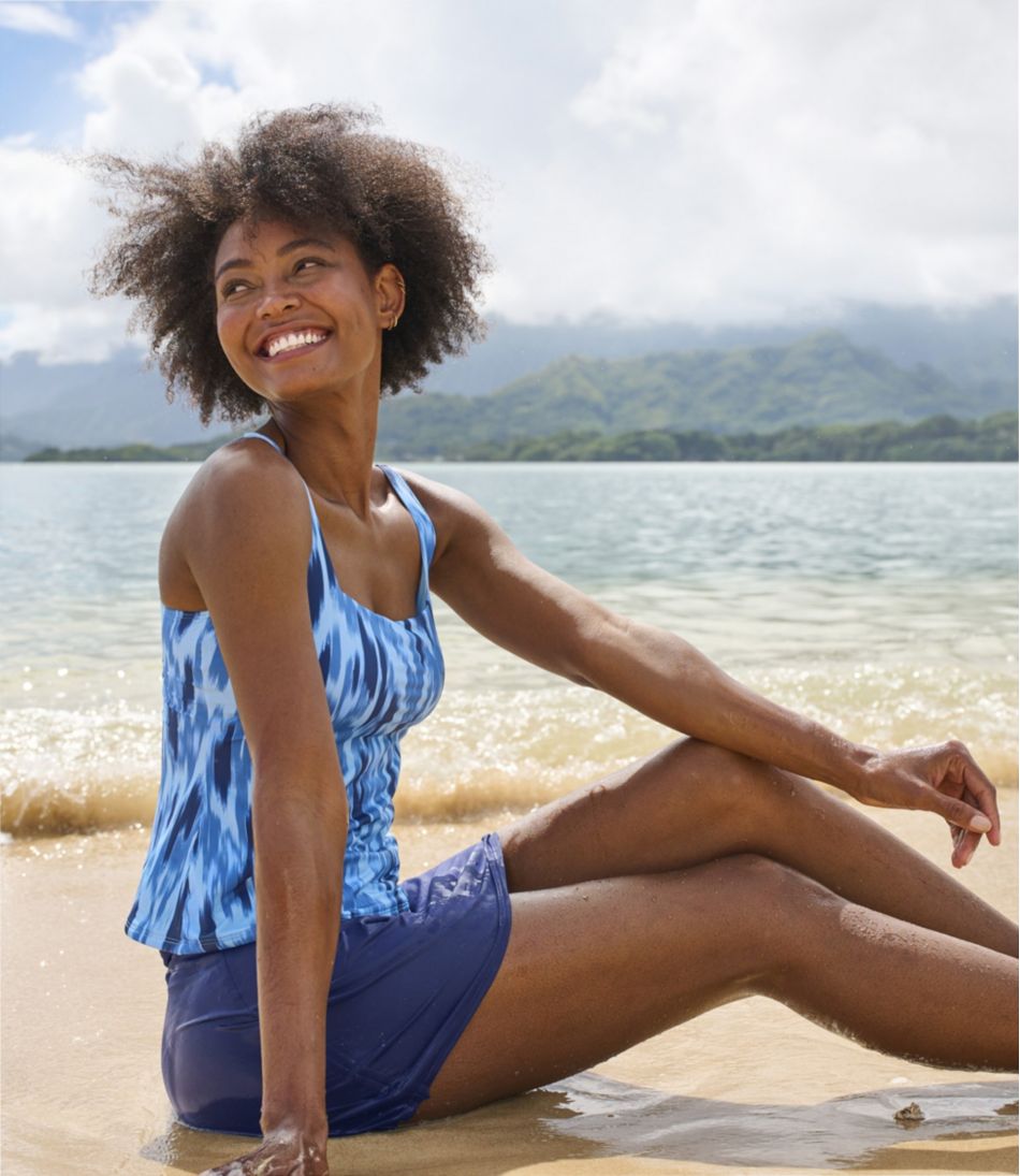 Women's New Currents Swimwear, Squareneck Tankini Top Print | L.L.Bean
