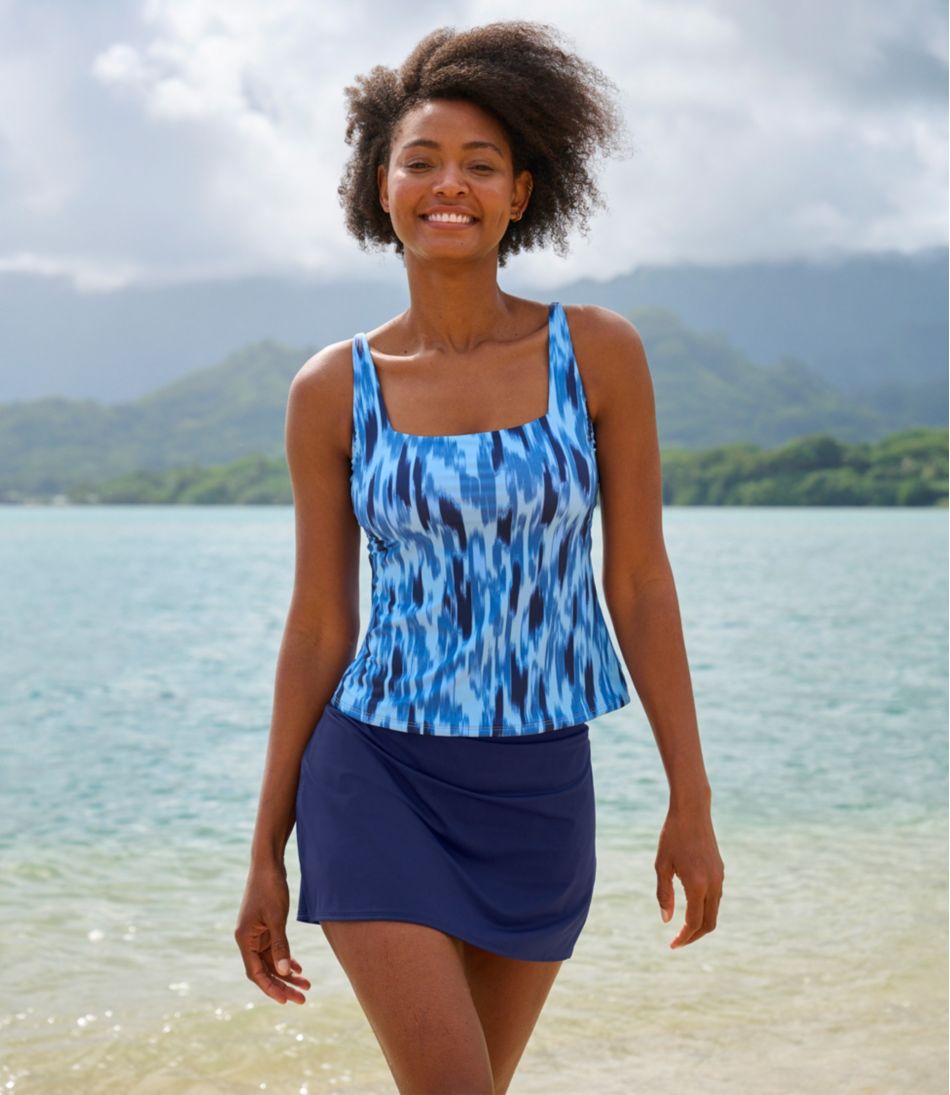 Women's New Currents Swimwear, Squareneck Tankini Top Print | L.L.Bean