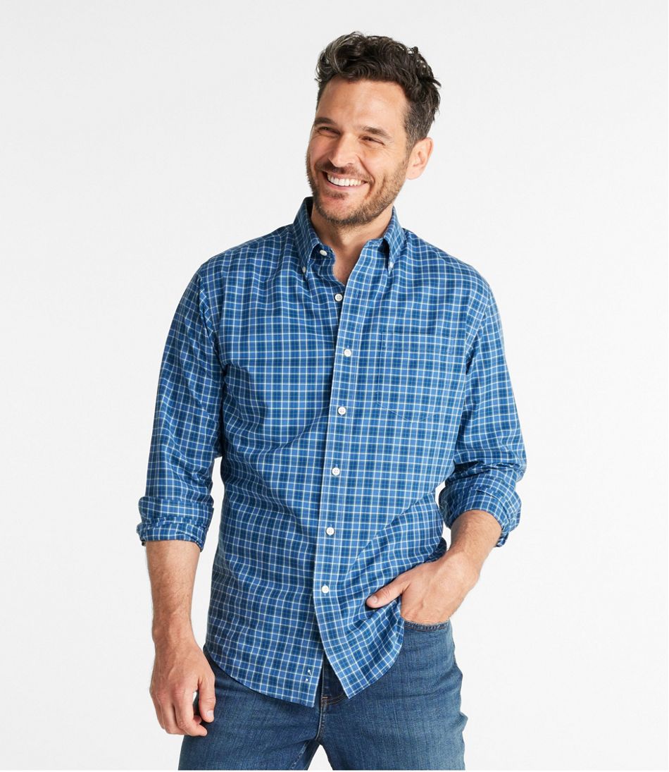 Men's Wrinkle-Free Kennebunk Sport Shirt, Slightly Fitted Check | L.L.Bean