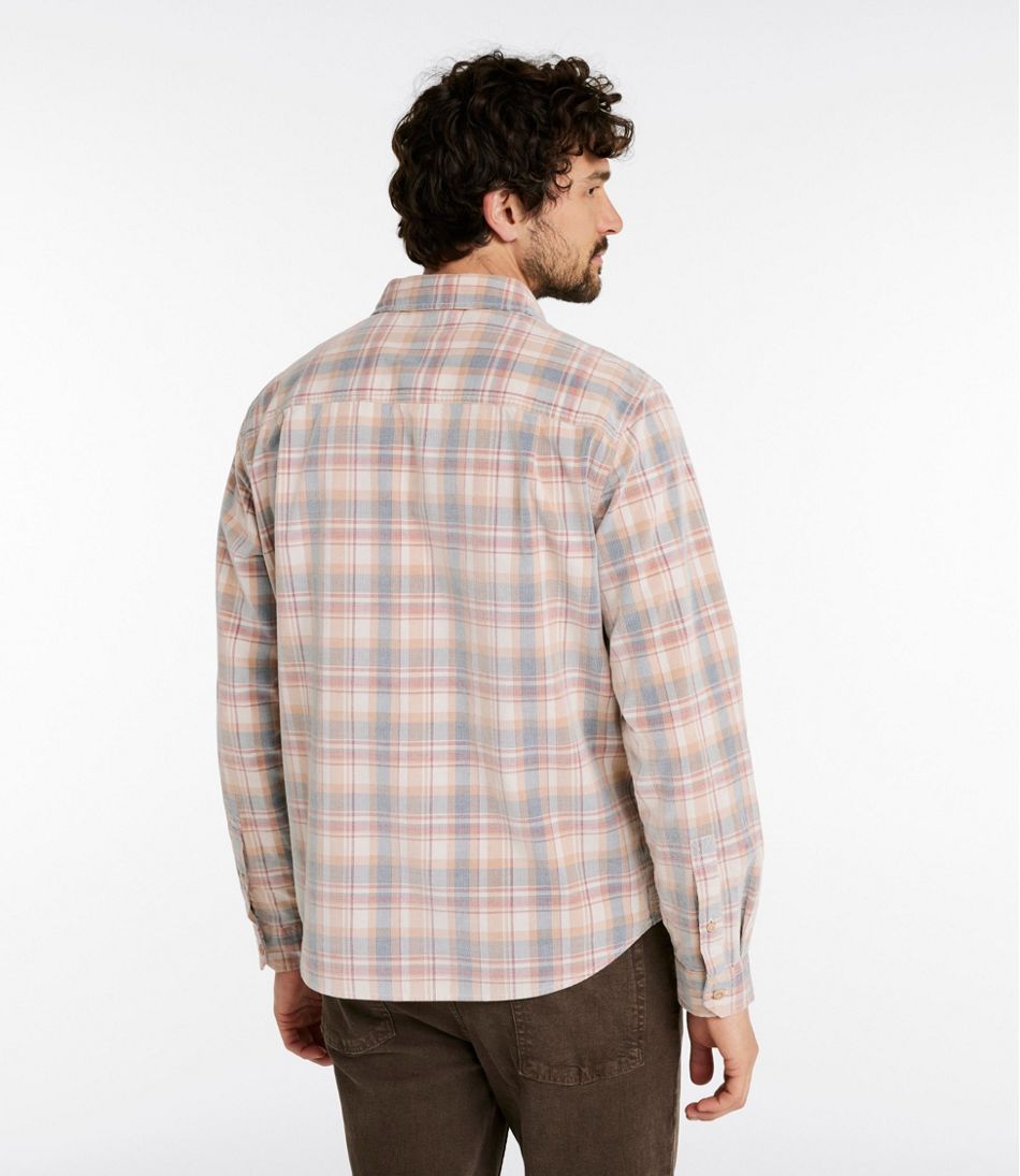 Men's Sunwashed Corduroy Shirt, Slightly Fitted Untucked Fit, Plaid | L.L.Bean
