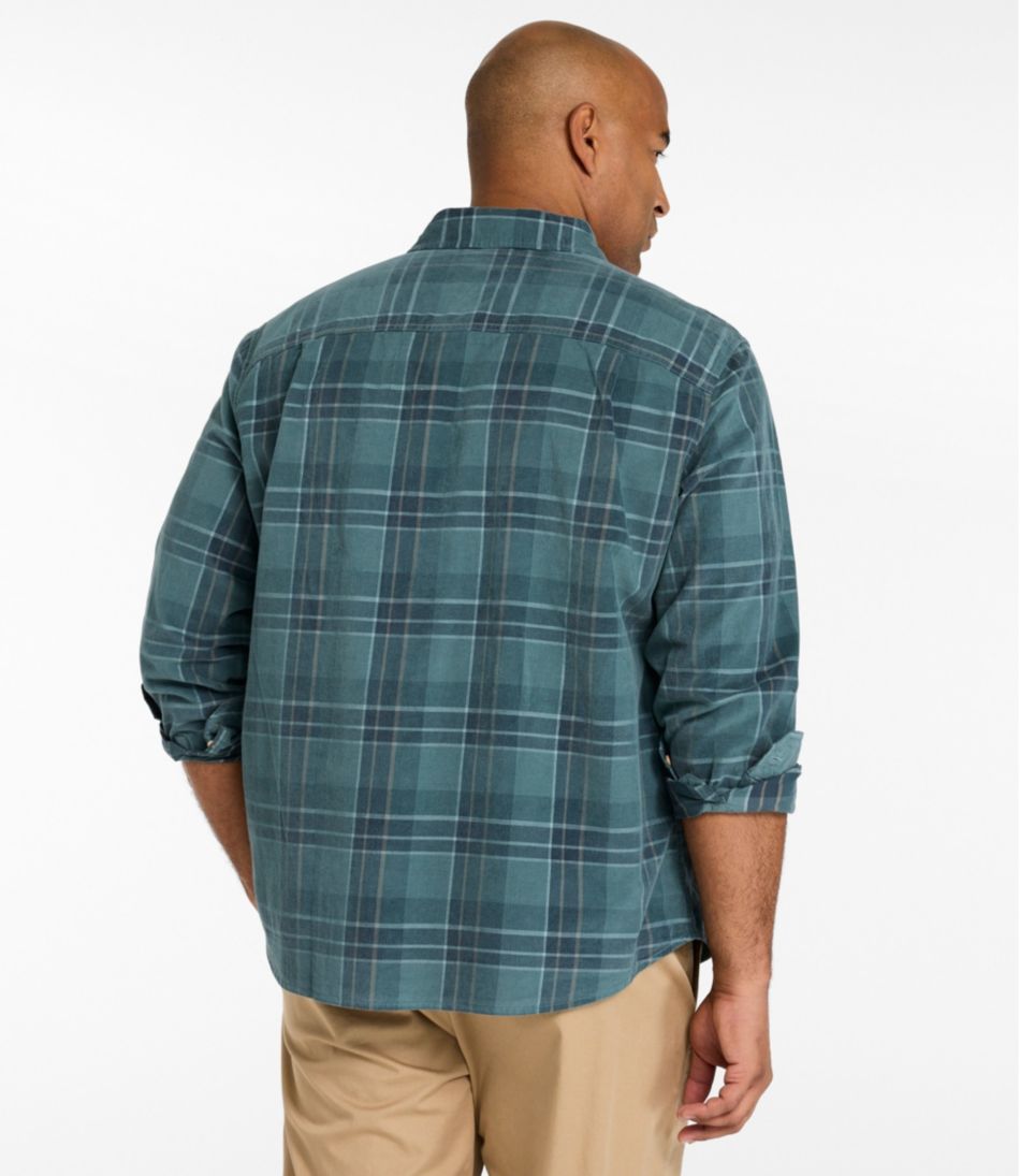 Men's Sunwashed Corduroy Shirt, Slightly Fitted Untucked Fit, Plaid | L.L.Bean