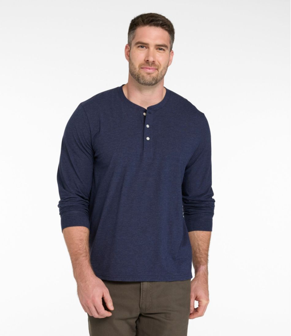 Men's Comfort Stretch Performance® Pima Tee, Long-Sleeve Henley | L.L.Bean