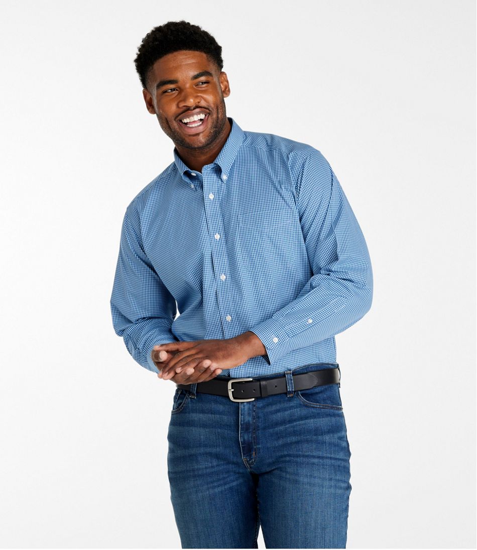 Men's Wrinkle-Free Pinpoint Oxford Cloth Shirt, Traditional Fit Tattersall | L.L.Bean