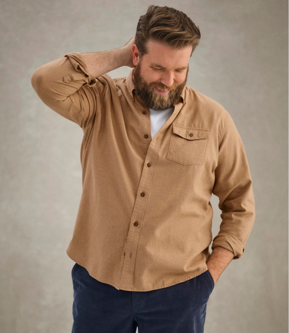 Men's Brushed Jaspé Twill Shirt, Traditional Untucked Fit | L.L.Bean