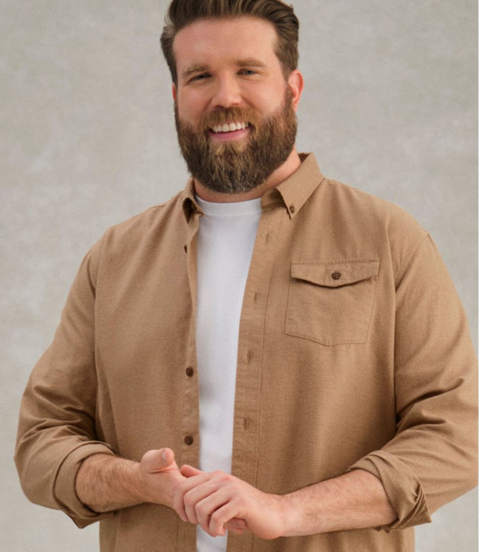 Men's Brushed Jaspé Twill Shirt, Traditional Untucked Fit | L.L.Bean