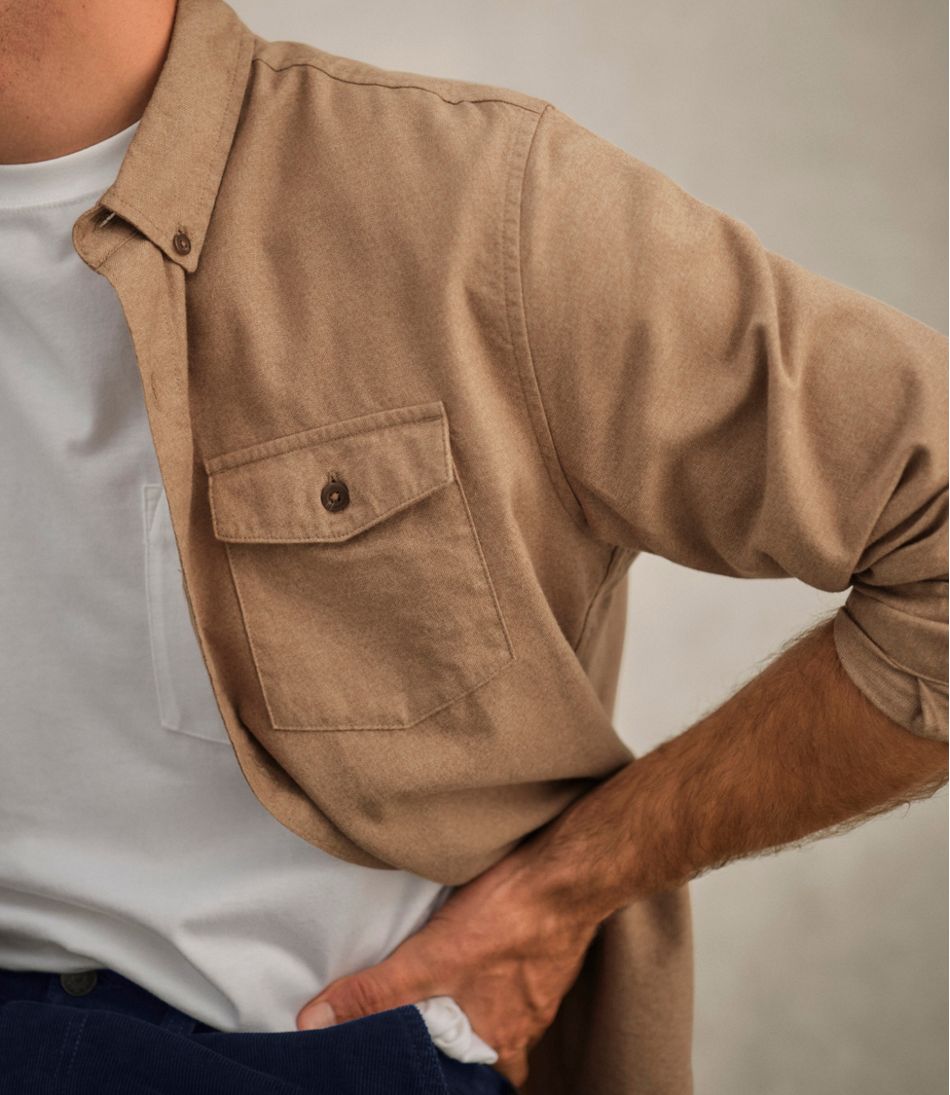 Men's Brushed Jaspé Twill Shirt, Traditional Untucked Fit | L.L.Bean