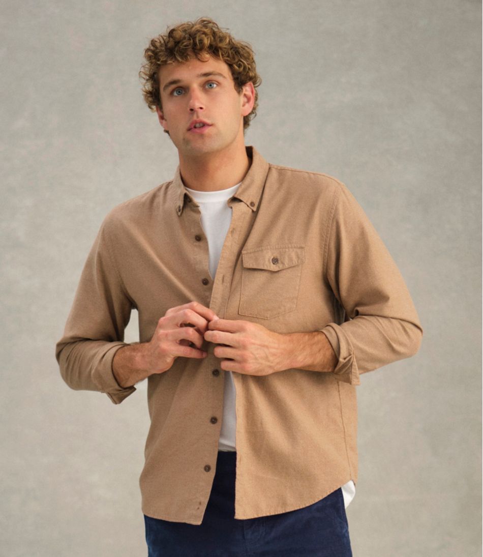 Men's Brushed Jaspé Twill Shirt, Traditional Untucked Fit | L.L.Bean