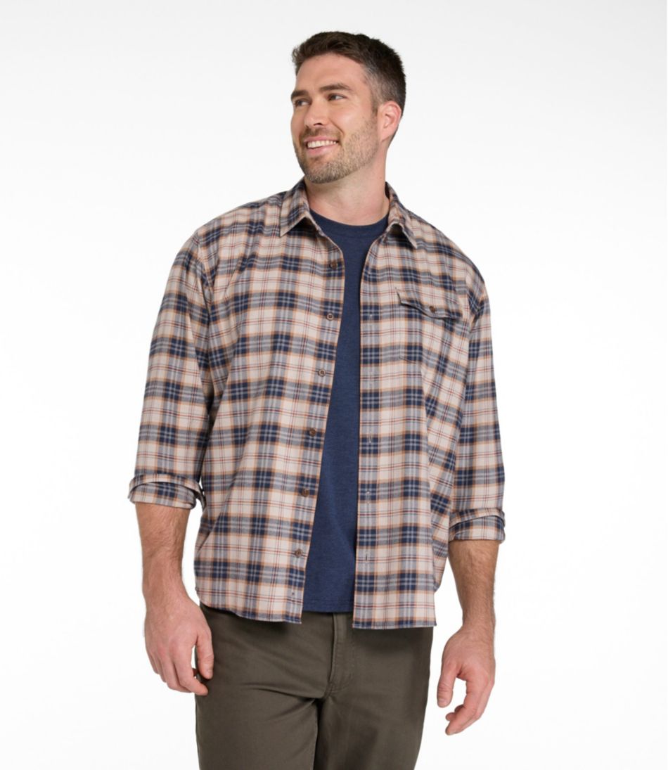 Men's Brushed Jaspé Twill Shirt, Plaid, Traditional Untucked Fit | L.L.Bean