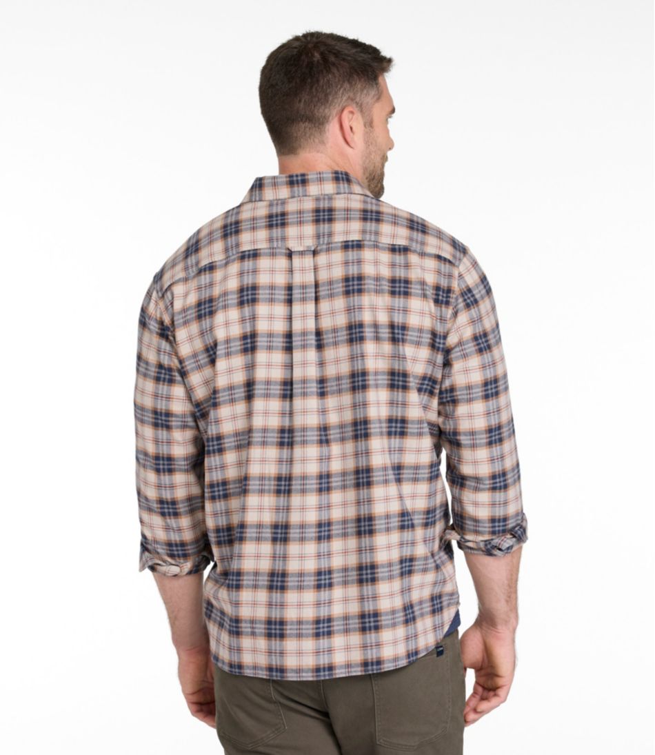 Men's Brushed Jaspé Twill Shirt, Plaid, Traditional Untucked Fit | L.L.Bean