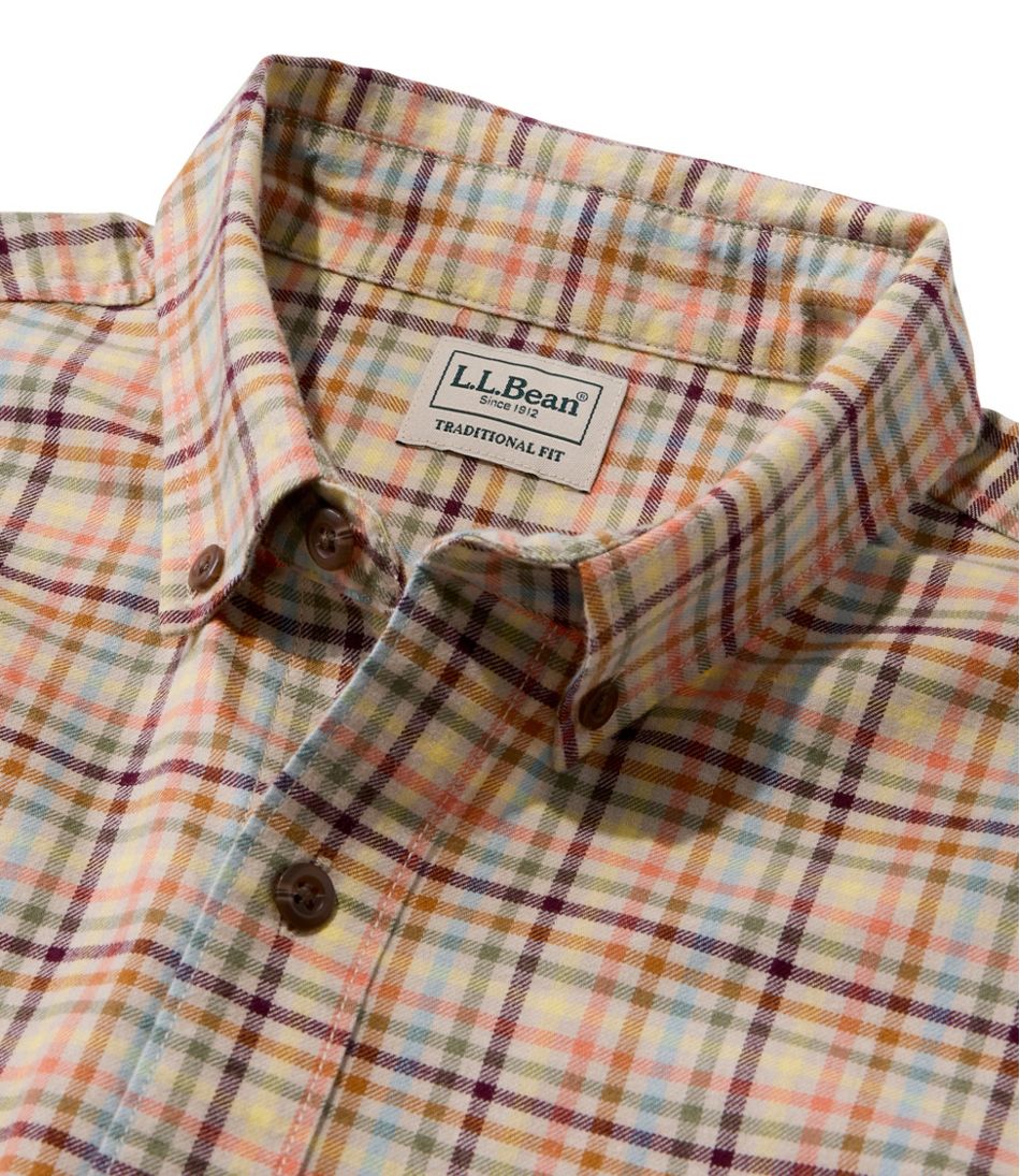 Men's Brushed Jaspé Twill Shirt, Plaid, Traditional Untucked Fit | L.L.Bean