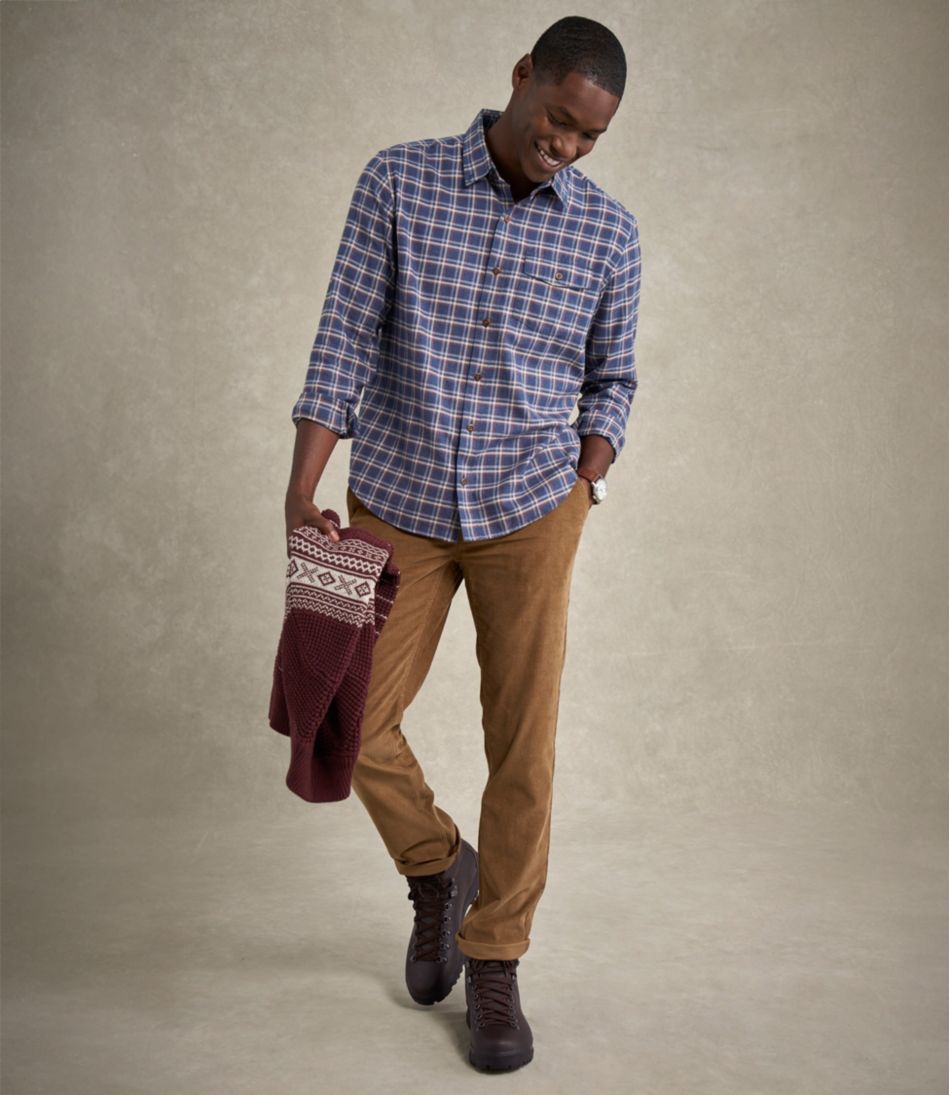 Men's Brushed Jaspé Twill Shirt, Plaid, Traditional Untucked Fit | L.L.Bean