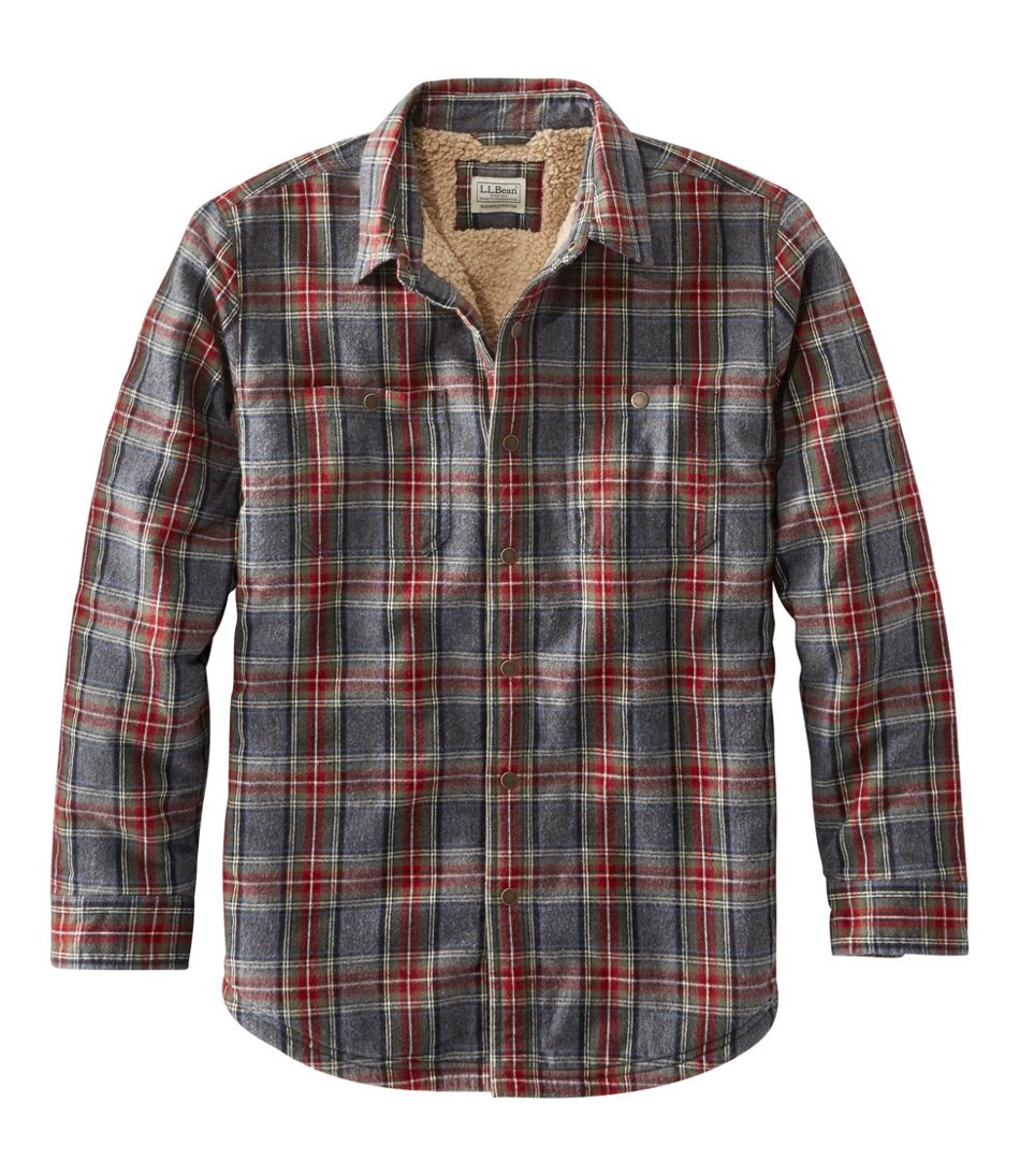 Men's Sherpa-Lined Scotch Plaid Shirt, Slightly Fitted | L.L.Bean