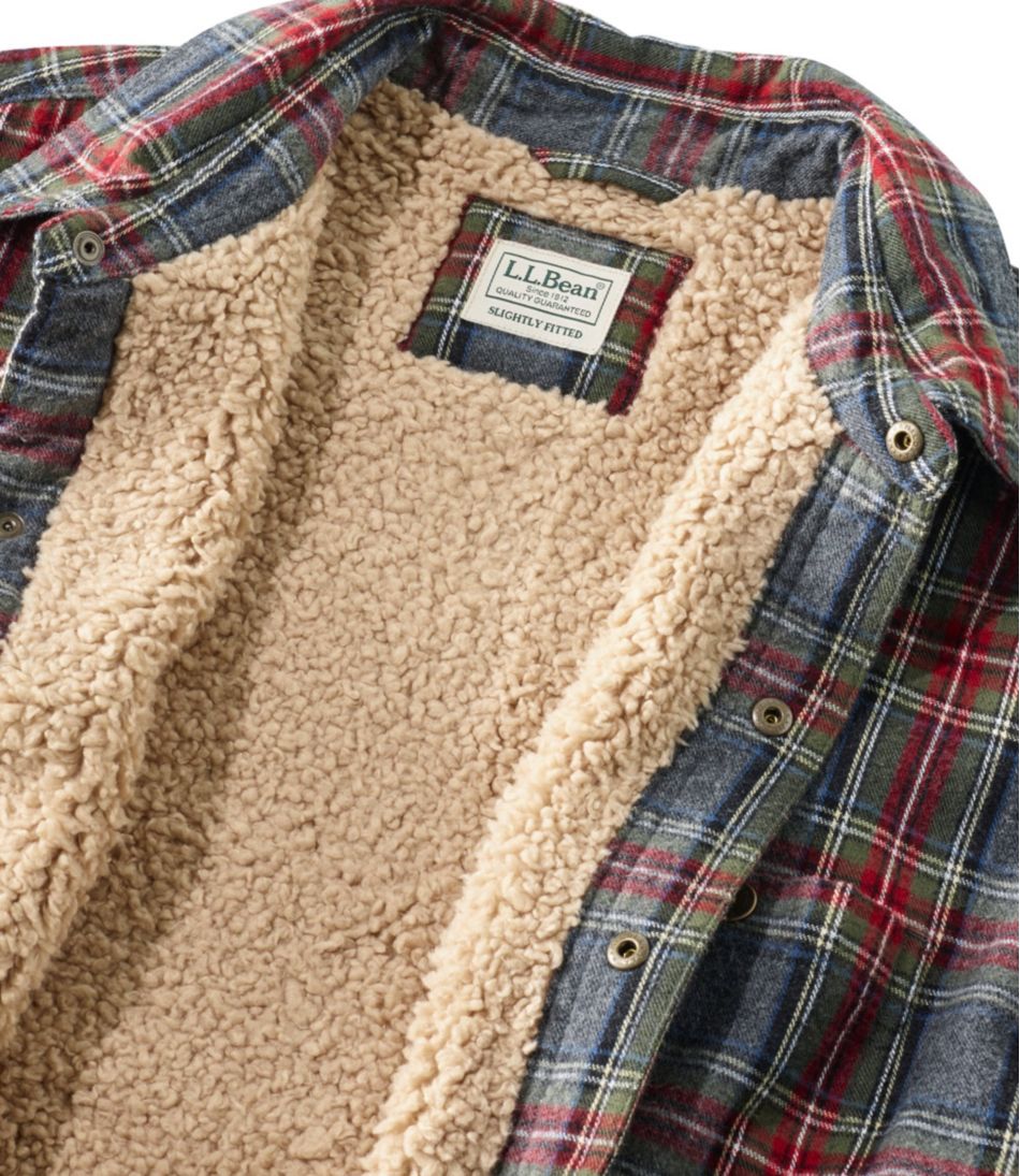 Men's Sherpa-Lined Scotch Plaid Shirt, Slightly Fitted | L.L.Bean