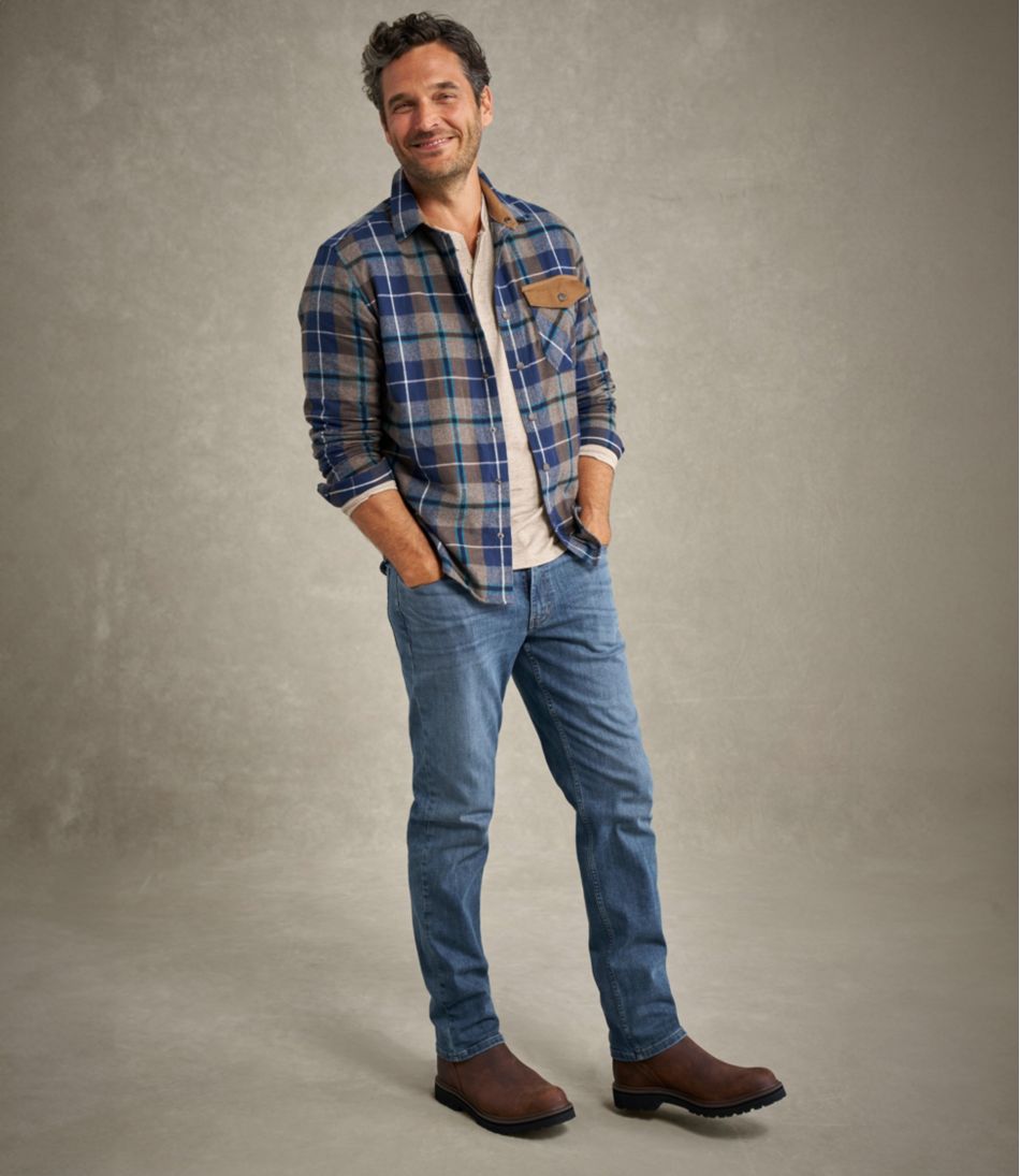 Men's Scotch Plaid Flannel Shirt, Snap-Front, Slightly Fitted Untucked Fit | L.L.Bean
