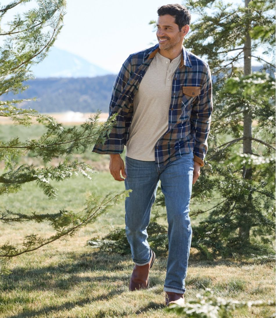 Men's Scotch Plaid Flannel Shirt, Snap-Front, Slightly Fitted Untucked Fit | L.L.Bean
