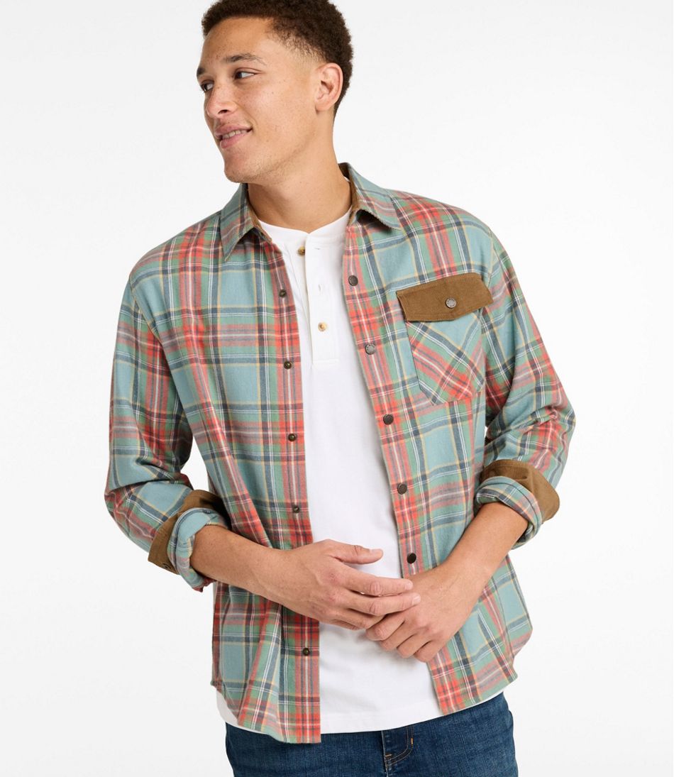 Men's Scotch Plaid Flannel Shirt, Snap-Front, Slightly Fitted Untucked Fit | L.L.Bean