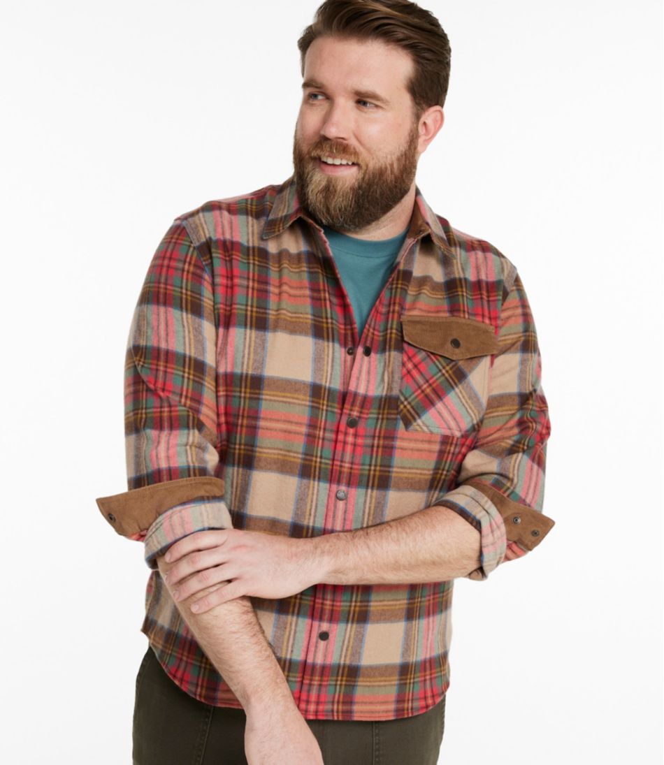 Men's Scotch Plaid Flannel Shirt, Snap-Front, Slightly Fitted Untucked Fit | L.L.Bean
