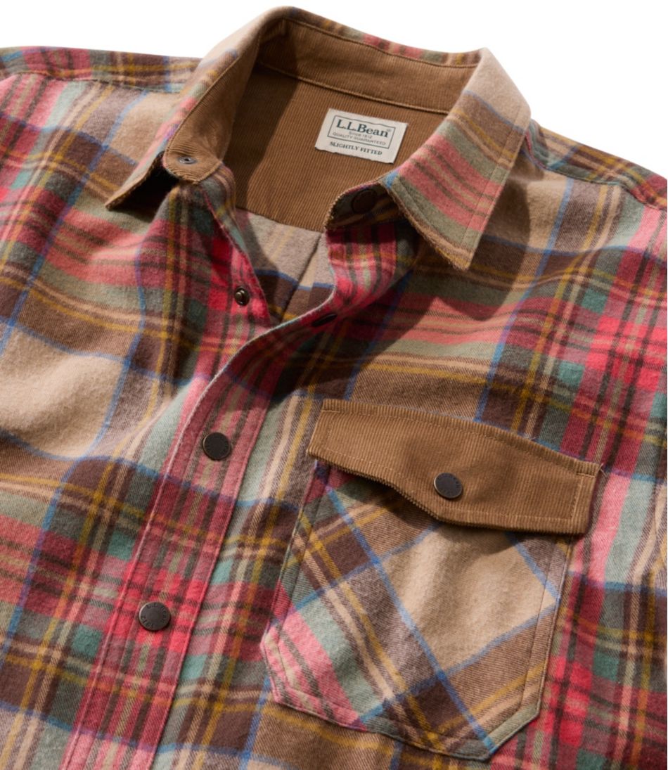 Men's Scotch Plaid Flannel Shirt, Snap-Front, Slightly Fitted Untucked Fit | L.L.Bean
