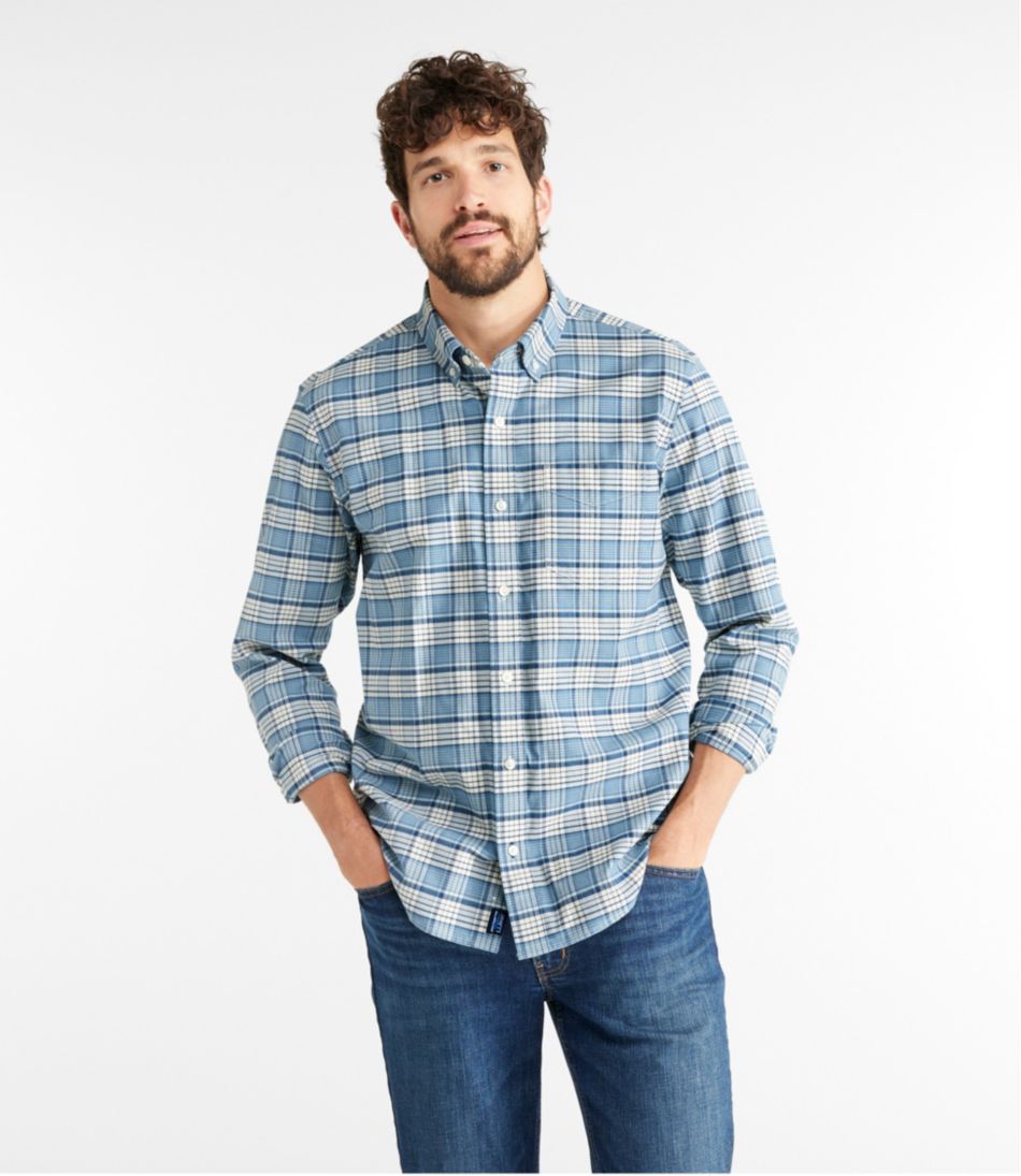Men's Comfort Stretch® Oxford Shirt, Traditional Untucked Fit, Plaid | L.L.Bean