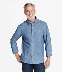 Men's Comfort Stretch® Chambray Shirt, Traditional Untucked Fit, Long-Sleeve | L.L.Bean