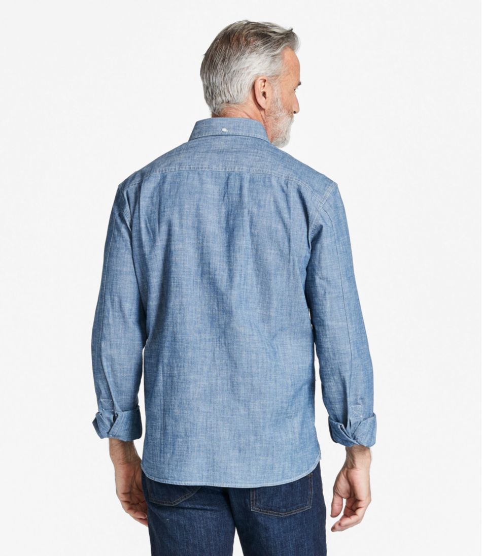 Men's Comfort Stretch® Chambray Shirt, Traditional Untucked Fit, Long-Sleeve | L.L.Bean