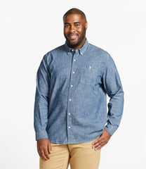 Men's Comfort Stretch® Chambray Shirt, Traditional Untucked Fit, Long-Sleeve | L.L.Bean