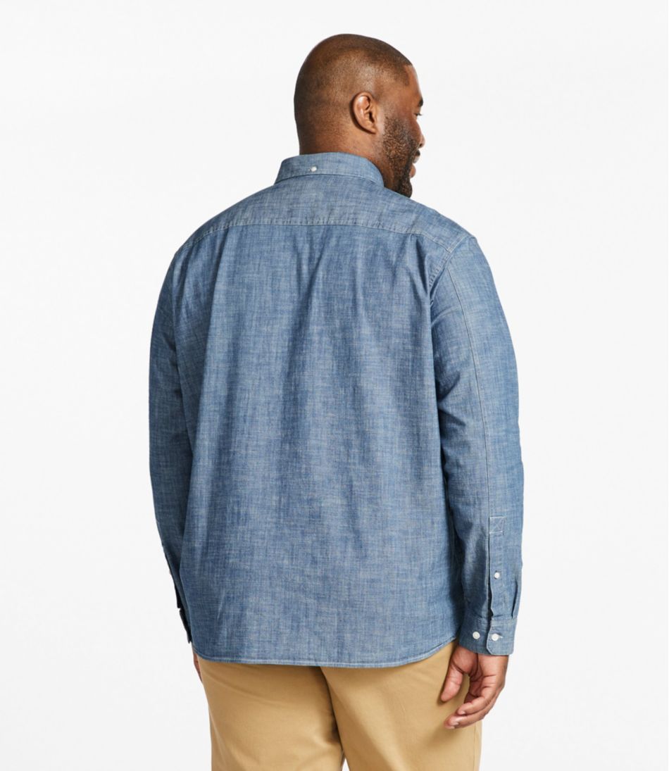 Men's Comfort Stretch® Chambray Shirt, Traditional Untucked Fit, Long-Sleeve | L.L.Bean