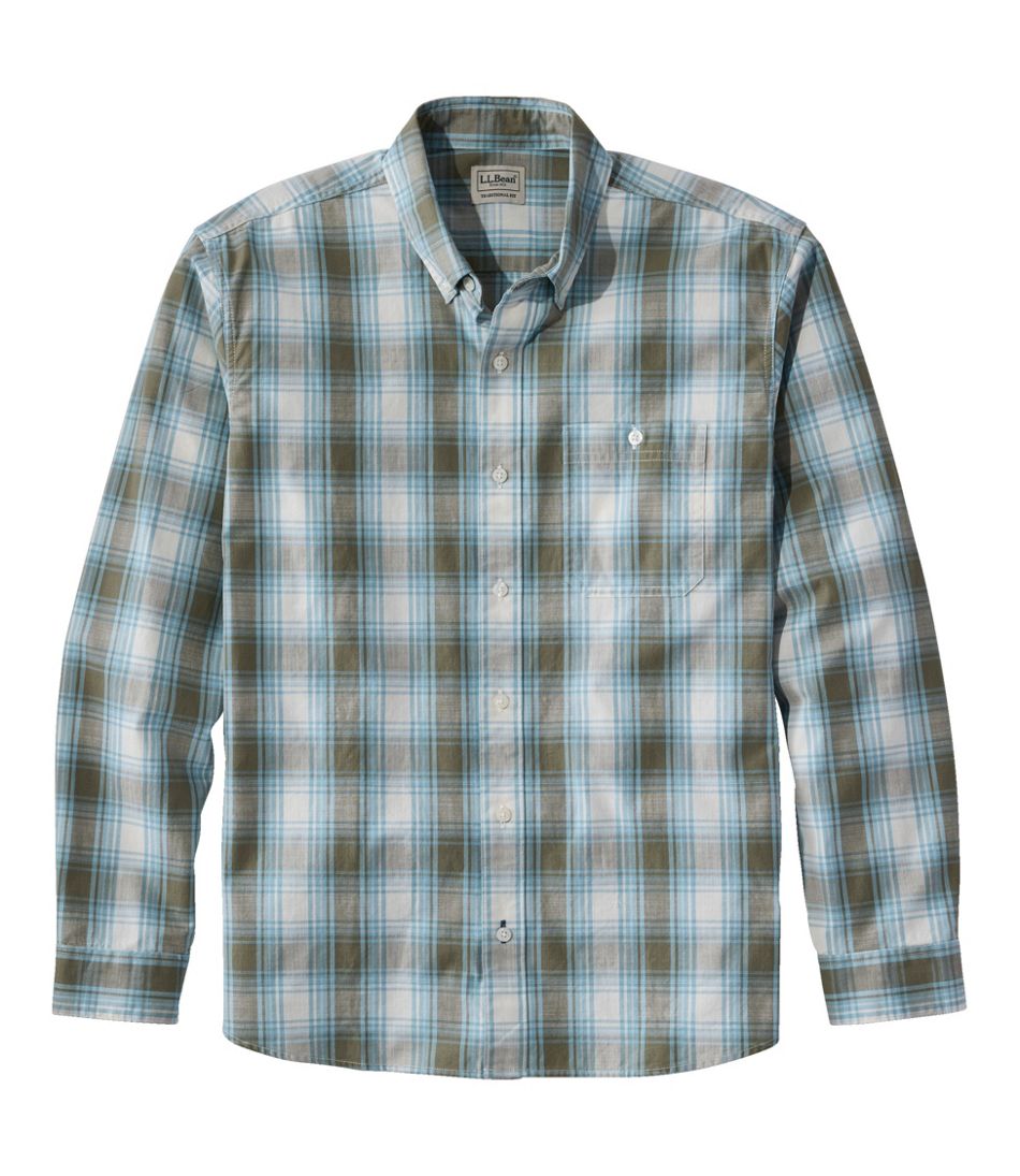 Men's Comfort Stretch® Chambray Shirt, Traditional Untucked Fit, Long-Sleeve, Print | L.L.Bean
