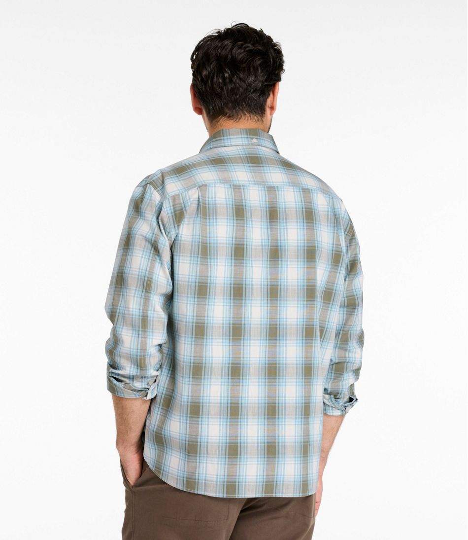 Men's Comfort Stretch® Chambray Shirt, Traditional Untucked Fit, Long-Sleeve, Print | L.L.Bean