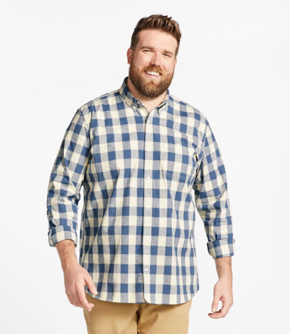 Men's Comfort Stretch® Chambray Shirt, Traditional Untucked Fit, Long-Sleeve, Print | L.L.Bean
