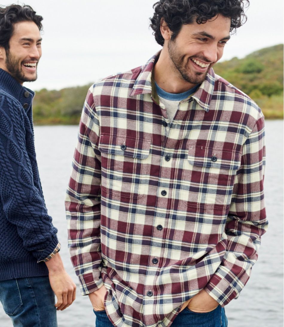 Men's Fleece-Lined Flannel Shirt, Traditional Fit | L.L.Bean