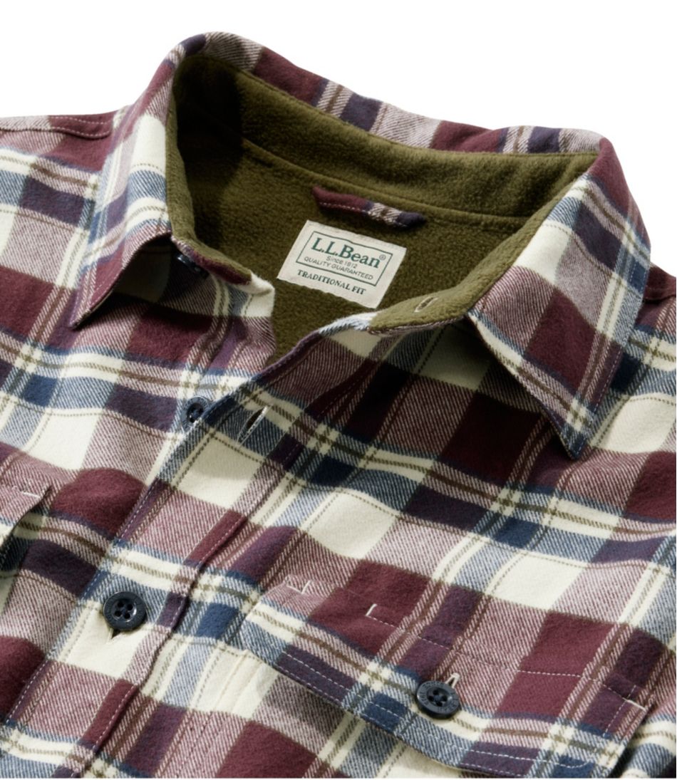 Men's Fleece-Lined Flannel Shirt, Traditional Fit | L.L.Bean