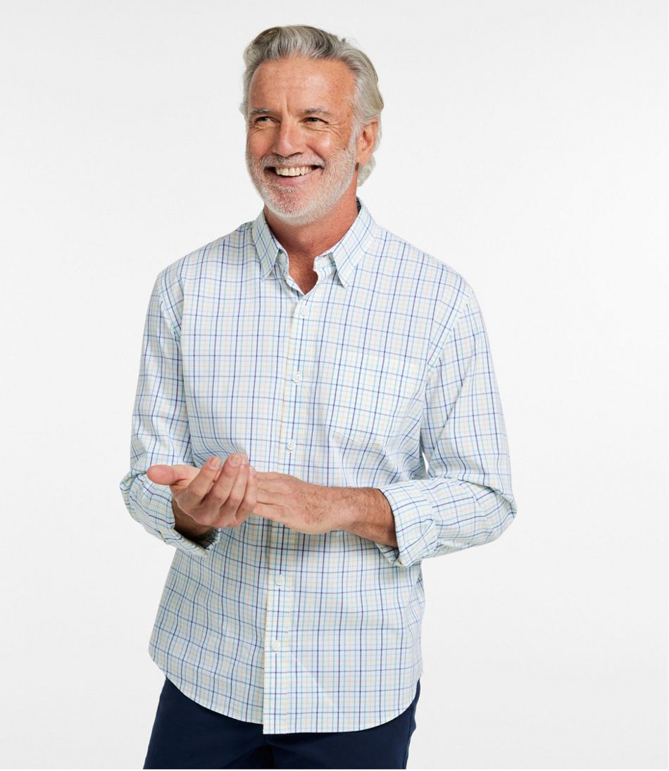 Men's Comfort Stretch Performance® Shirt, Long-Sleeve, Slightly Fitted Untucked Fit, Plaid | L.L.Bean