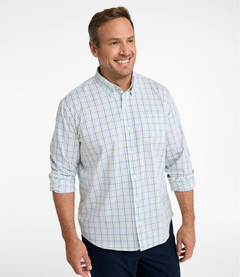 Men's Comfort Stretch Performance® Shirt, Long-Sleeve, Slightly Fitted Untucked Fit, Plaid | L.L.Bean
