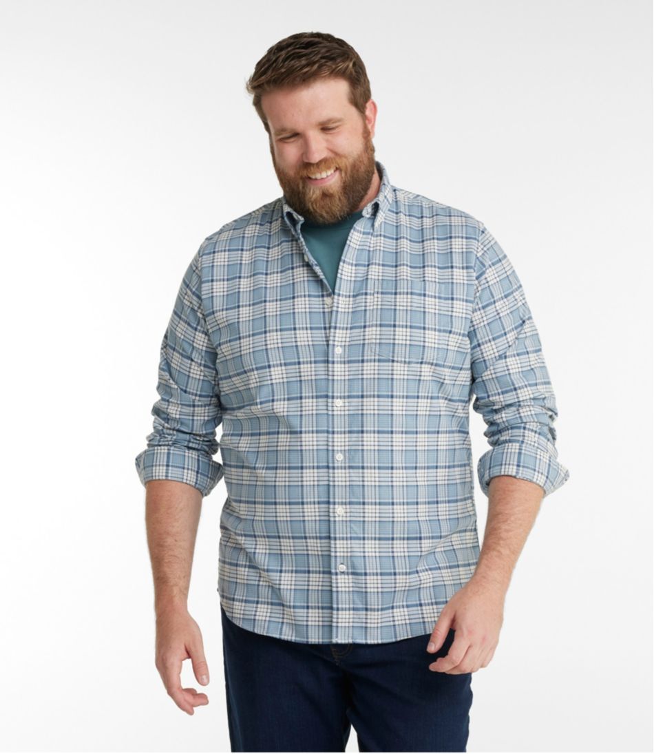 Men's Comfort Stretch® Oxford Shirt, Slightly Fitted Untucked Fit, Plaid | L.L.Bean