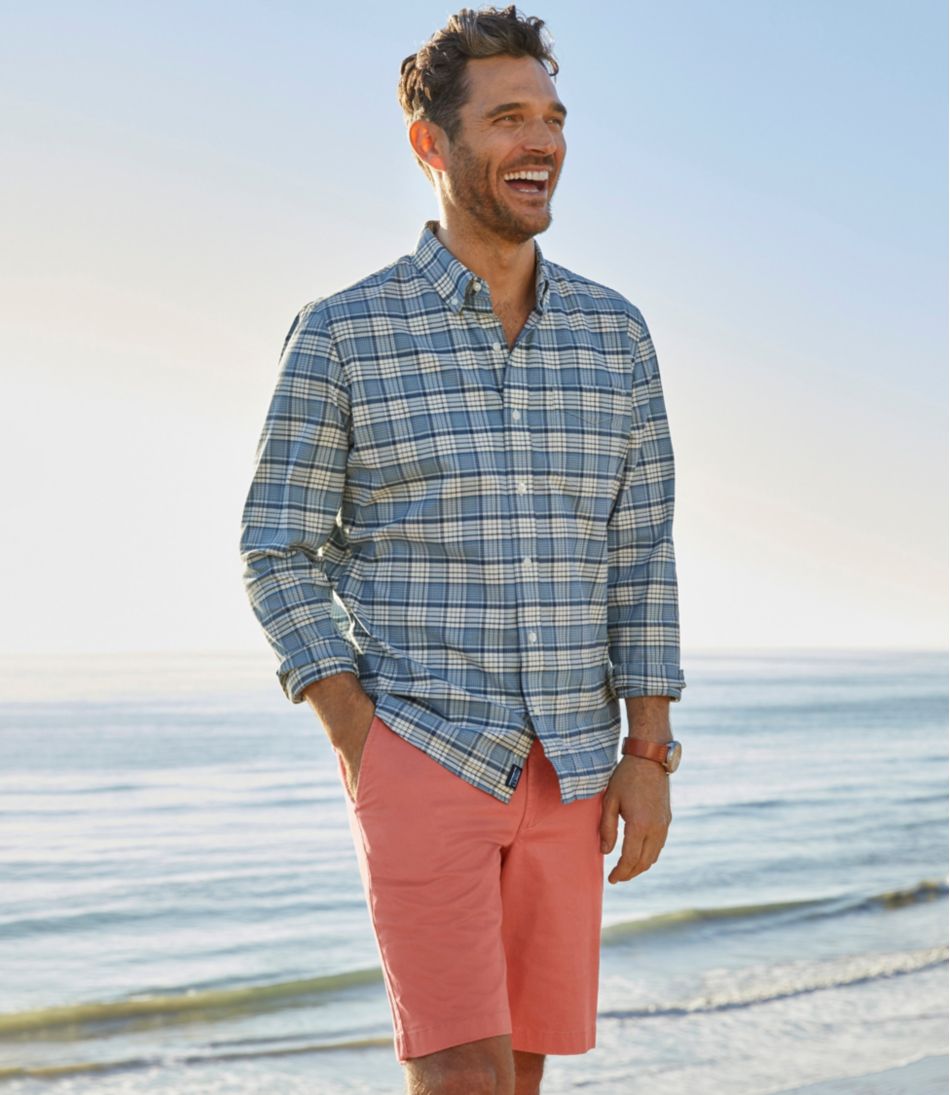 Men's Comfort Stretch® Oxford Shirt, Slightly Fitted Untucked Fit, Plaid | L.L.Bean
