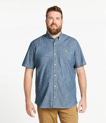 Men's Comfort Stretch® Chambray Shirt, Traditional Untucked Fit, Short-Sleeve | L.L.Bean