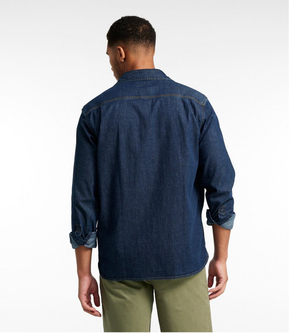 Men's BeanFlex® Denim Shirt, Traditional Untucked Fit | L.L.Bean