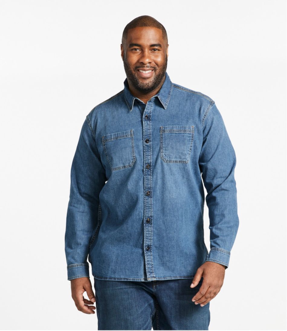 Men's BeanFlex® Denim Shirt, Traditional Untucked Fit | L.L.Bean